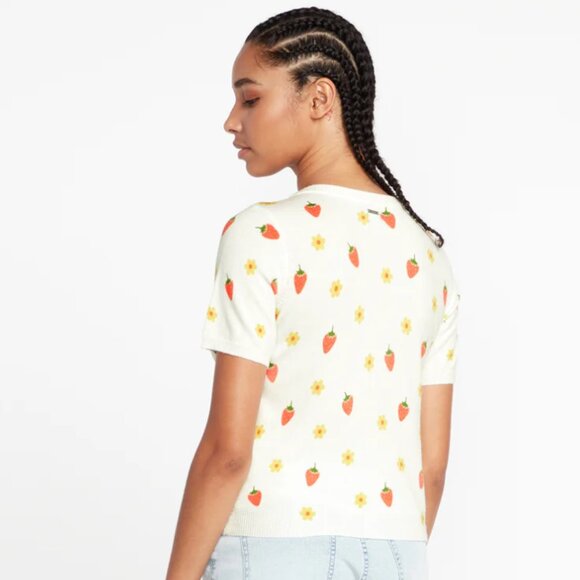 NEW Volcom Strawberry Daisy Short Sleeve Cardigan Size Small - Picture 5 of 14